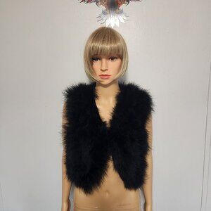 #538 Marabou  feather vest